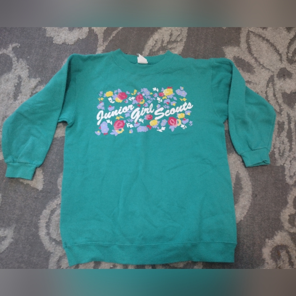 Vintage Junior Girl Scouts Green Sweatshirt